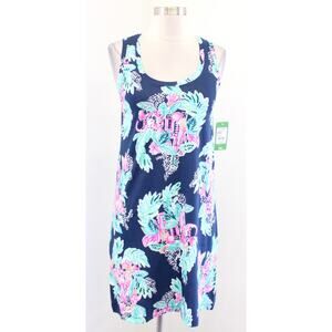 NWT Lilly Pulitzer Raylee Peanut Gallery Elephant Print Shift Dress Navy XXS 2XS
